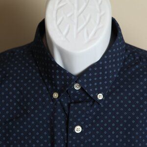 Banana Republic Men's blue w/ flowers Slim Fit Tech Stretch Flex l/s shirt L